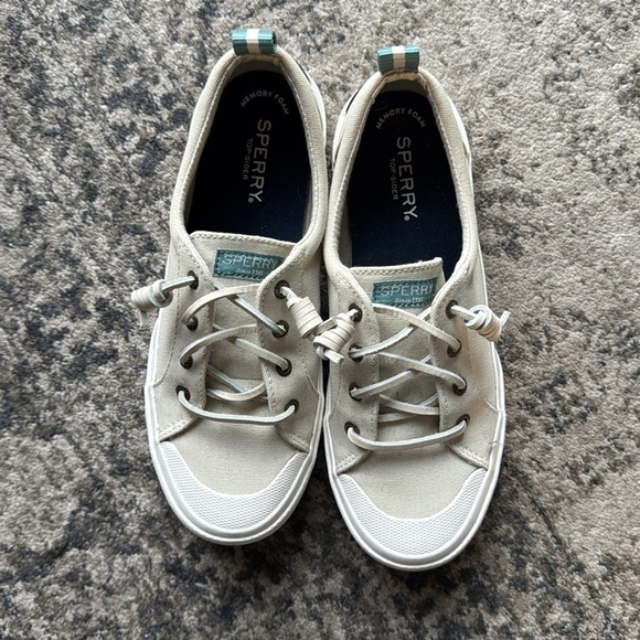 Sperry top-sider crest vibe memory foam cream canvas sneakers - Picture 2 of 8